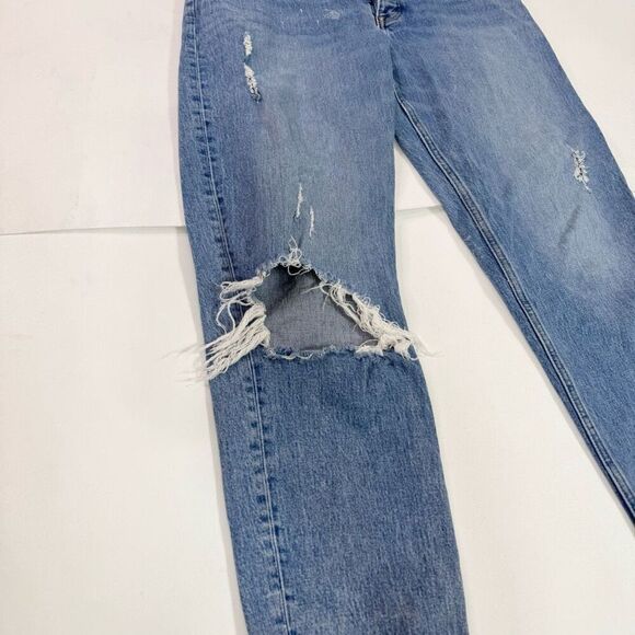 Abercrombie & Fitch Jeans Womens 30 The Dad High Rise Distressed Medium Wash - Picture 4 of 9